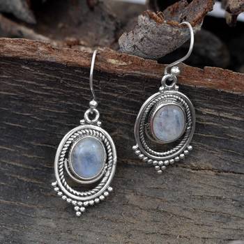 Multicolor Moonstone 925 Sterling Silver Earrings 3