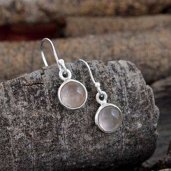 Pink Quartz   925 Sterling Silver Earrings 2