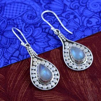 Multicolor Moonstone 925 Sterling Silver Earrings 2