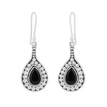 Black Onyx 925 Sterling Silver Earrings 1