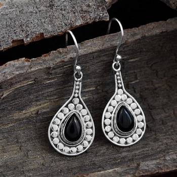Black Onyx 925 Sterling Silver Earrings 2