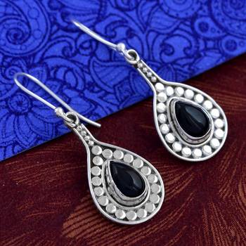 Black Onyx 925 Sterling Silver Earrings 3