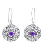 Purple Amethyst   925 Sterling Silver Earrings