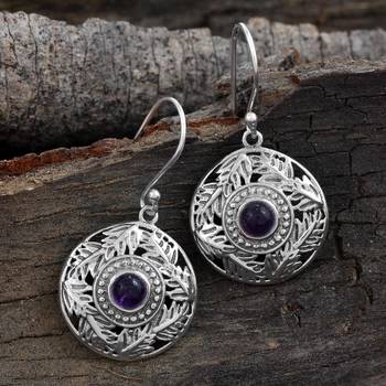 Purple Amethyst   925 Sterling Silver Earrings 2