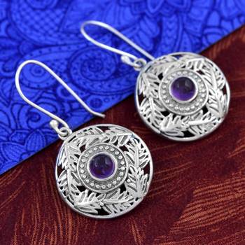 Purple Amethyst   925 Sterling Silver Earrings 3