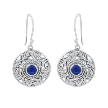 Blue Lapis Lazuli 925 Sterling Silver Earrings 1