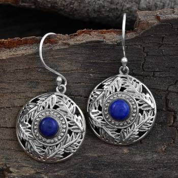 Blue Lapis Lazuli 925 Sterling Silver Earrings 2
