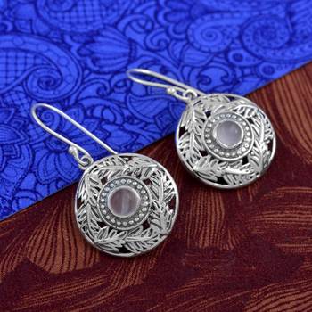Pink Quartz   925 Sterling Silver Earrings 3