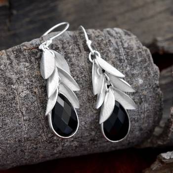 Black Onyx 925 Sterling Silver Earrings 2