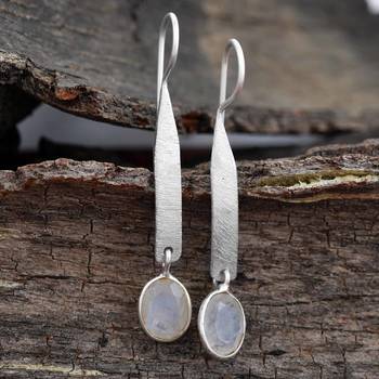 Multicolor Moonstone 925 Sterling Silver Earrings 2