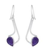Purple Amethyst   925 Sterling Silver Earrings