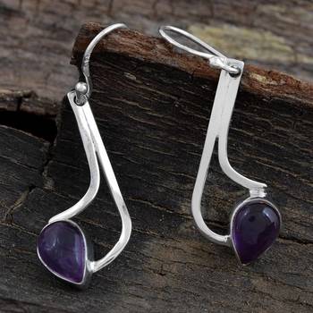 Purple Amethyst   925 Sterling Silver Earrings 2