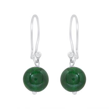Green Onyx 925 Sterling Silver Earrings 1