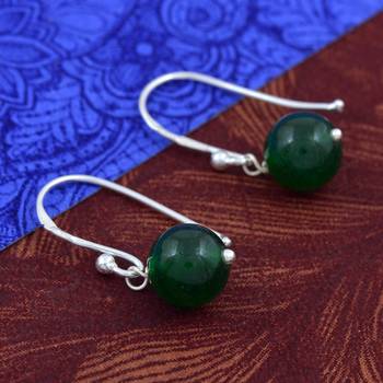 Green Onyx 925 Sterling Silver Earrings 3