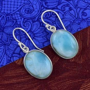 Blue Crystal 925 Sterling Silver Earrings 2