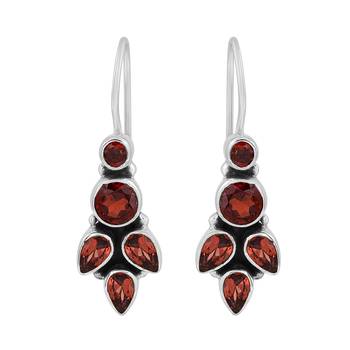 Red Garnet 925 Sterling Silver Earrings 1