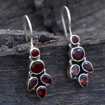 Red Garnet 925 Sterling Silver Earrings 2