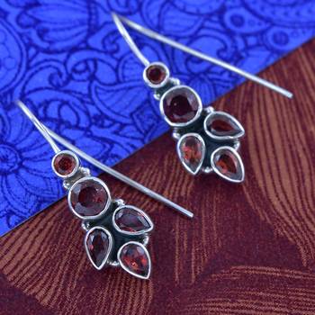Red Garnet 925 Sterling Silver Earrings 3