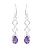 Purple Amethyst   925 Sterling Silver Earrings