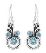 Blue Topaz   925 Sterling Silver Earrings