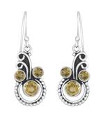Yellow Citrine 925 Sterling Silver Earrings