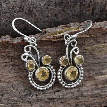 Yellow Citrine 925 Sterling Silver Earrings 3