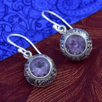 Purple Amethyst   925 Sterling Silver Earrings 3