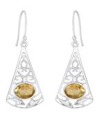 Yellow Citrine 925 Sterling Silver Earrings