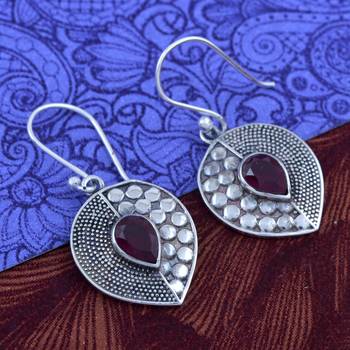 Pink Ruby   925 Sterling Silver Earrings 2