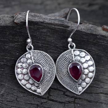 Pink Ruby   925 Sterling Silver Earrings 3