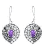 Purple Amethyst   925 Sterling Silver Earrings