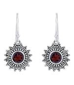 Red Garnet 925 Sterling Silver Earrings