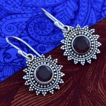 Red Garnet 925 Sterling Silver Earrings 3
