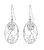 White Crystal 925 Sterling Silver Earrings