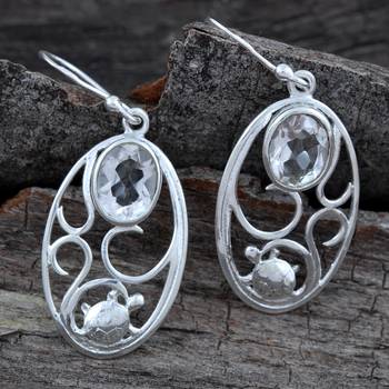 White Crystal 925 Sterling Silver Earrings 2