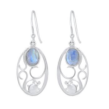 Multicolor Moonstone 925 Sterling Silver Earrings 1