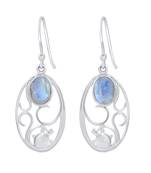 Multicolor Moonstone 925 Sterling Silver Earrings