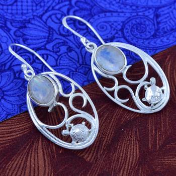 Multicolor Moonstone 925 Sterling Silver Earrings 3