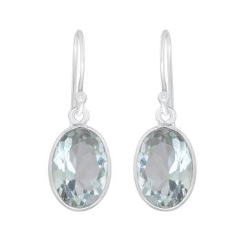 Green Amethyst   925 Sterling Silver Earrings 1