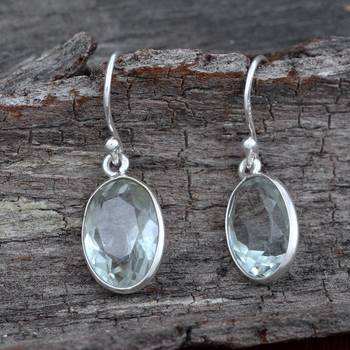 Green Amethyst   925 Sterling Silver Earrings 2
