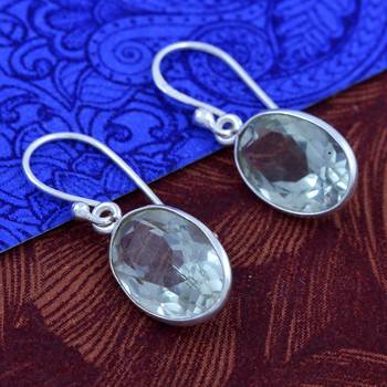 Green Amethyst   925 Sterling Silver Earrings 3