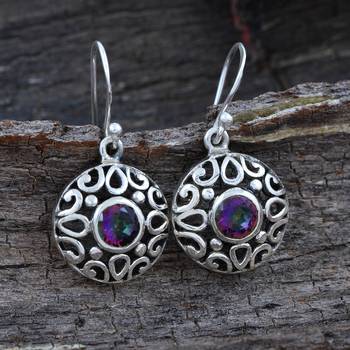 Multicolor Quartz   925 Sterling Silver Earrings 2