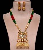 Matte Finish Kundan Embellished Designer Neckpiece 317FNN162