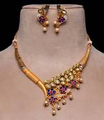 Kundan Embellished Matte Finish Designer Neckpiece 317FNN163