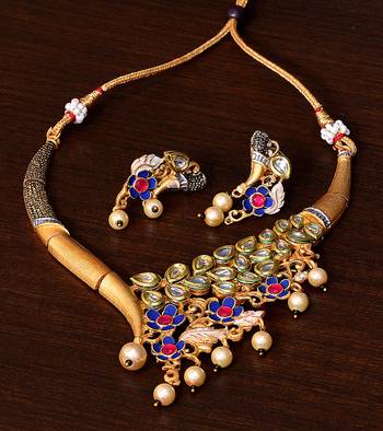 Kundan Embellished Matte Finish Designer Neckpiece 317FNN163 2