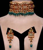 Kundan and Stone Embellished Meenakari Worked Designer Choker 317FNN170