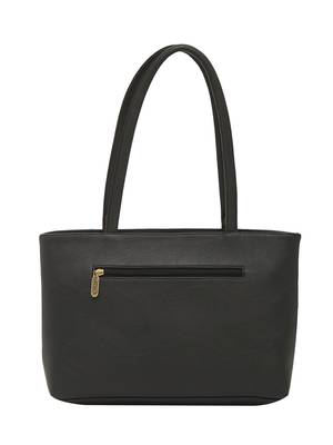 Esbeda Black Checks Pu Synthetic Fabric Handbag For Women 4