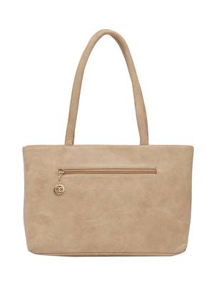 Esbeda Beige Checks Pu Synthetic Fabric Handbag For Women 4