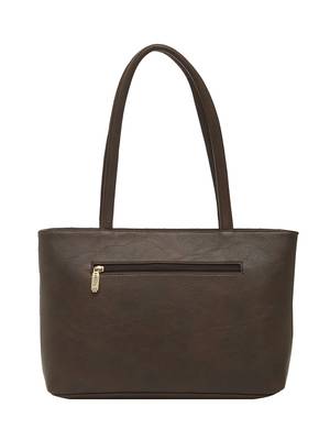 Esbeda Brown Checks Pu Synthetic Fabric Handbag For Women 4