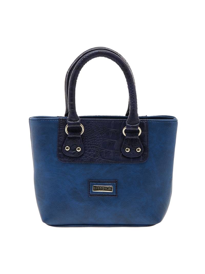 Esbeda Blue Solid Pu Synthetic Material Handbag For Women